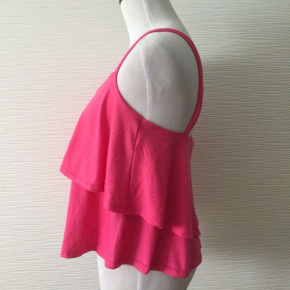 Bebe Pink Layered Flowy Tank Top - Picture 2 of 8